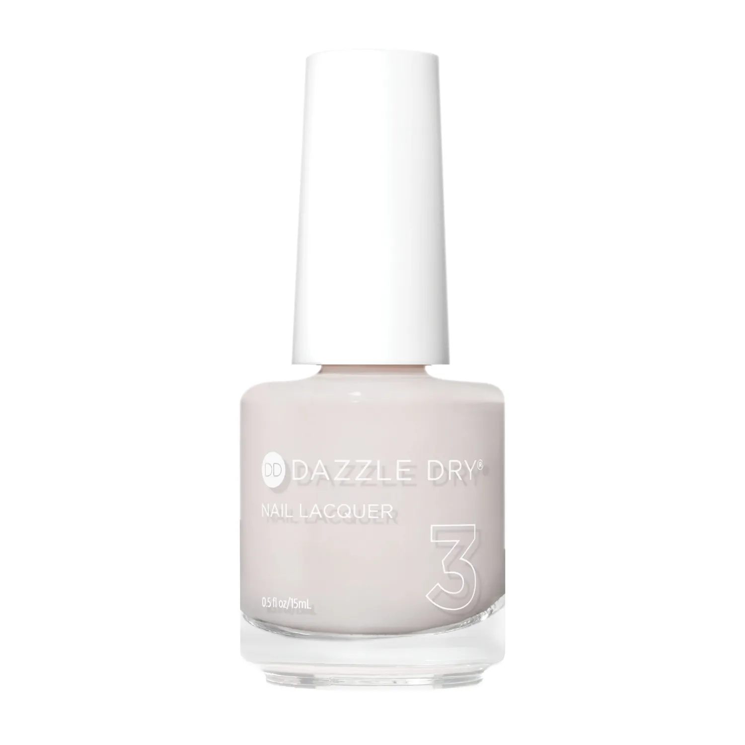 A bottle of Dazzle Dry nail lacquer labeled as step 3