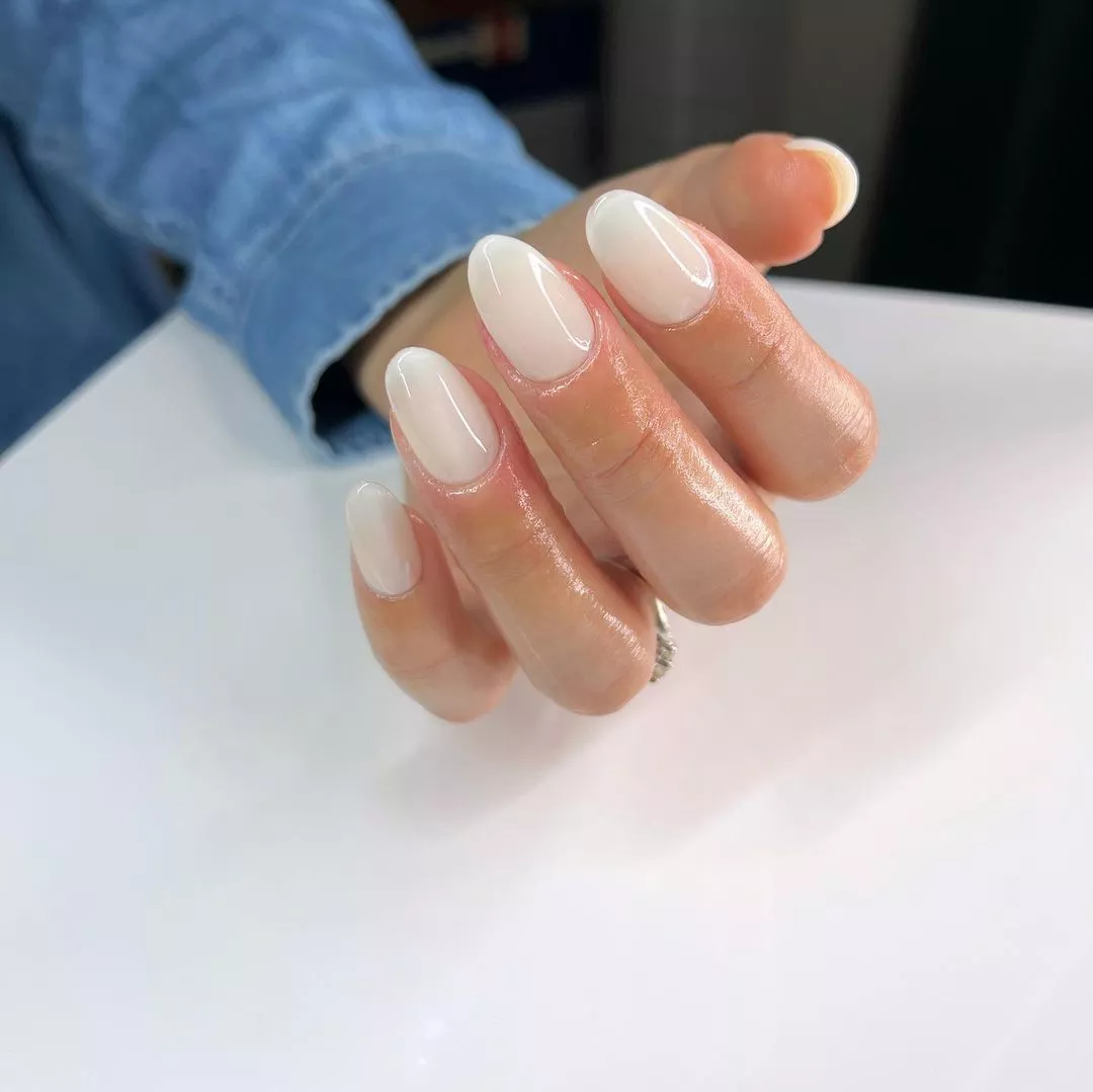 Milky White Winter Nails