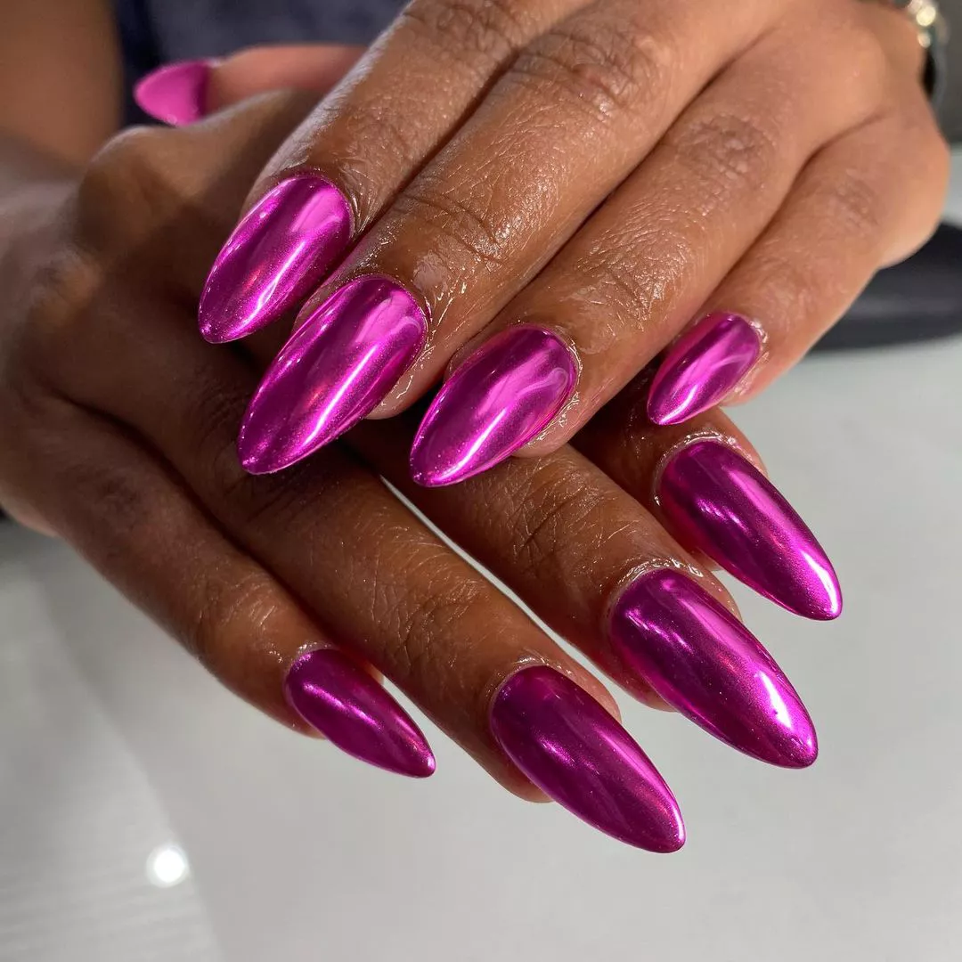 Rose-Tinted Chrome Wicked Manicure Ideas