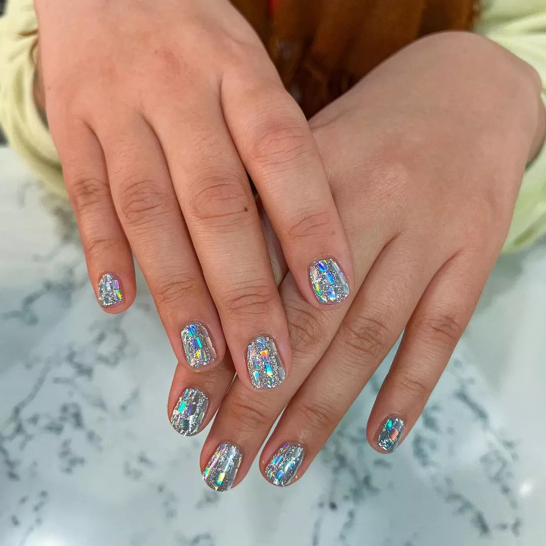 disco glitter polish on nails