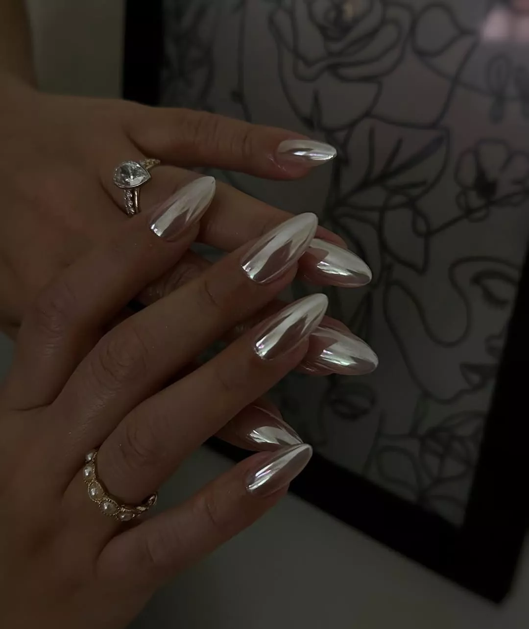 Disco Winter Chrome Nails