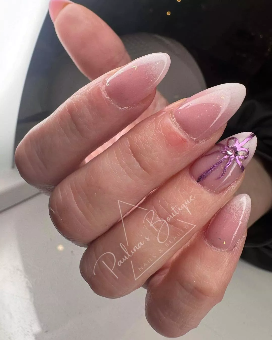 Presents in Purple Bow Nails