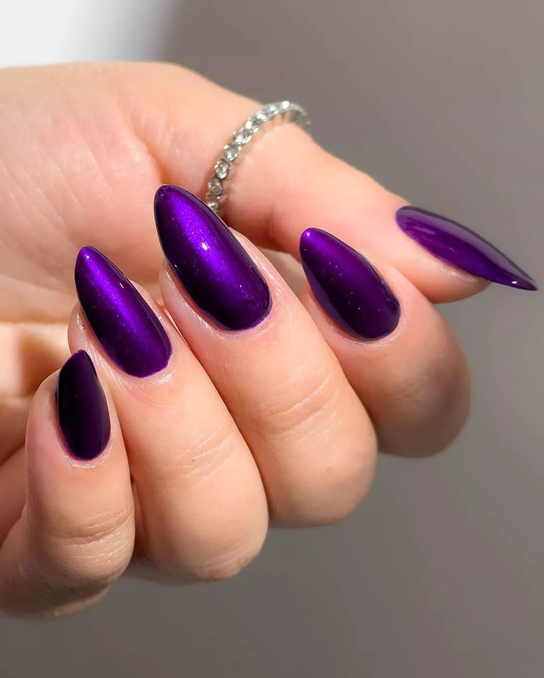 Sagittarius Nails Polished Purple