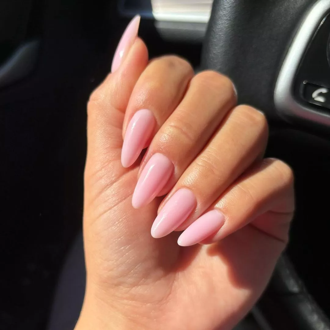 Strawberry Milk Oval Nail Ideas
