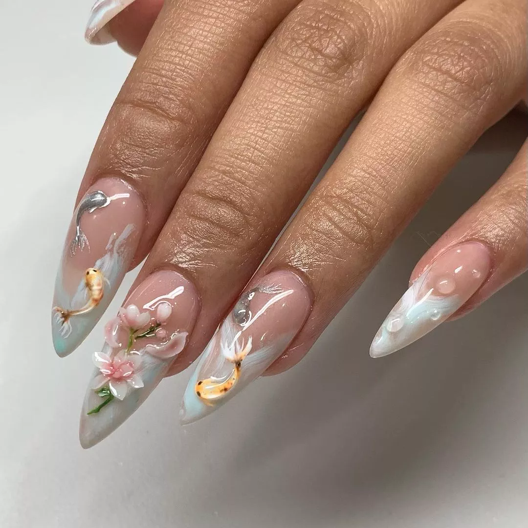 3d Nail Art Your Own Personal Koi Pond