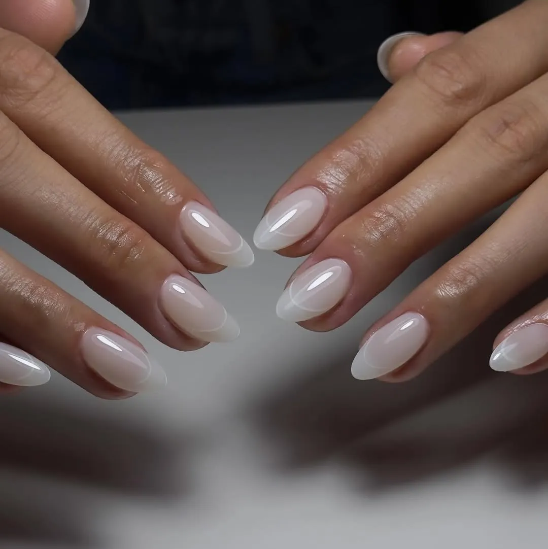 Sheer white jelly nails