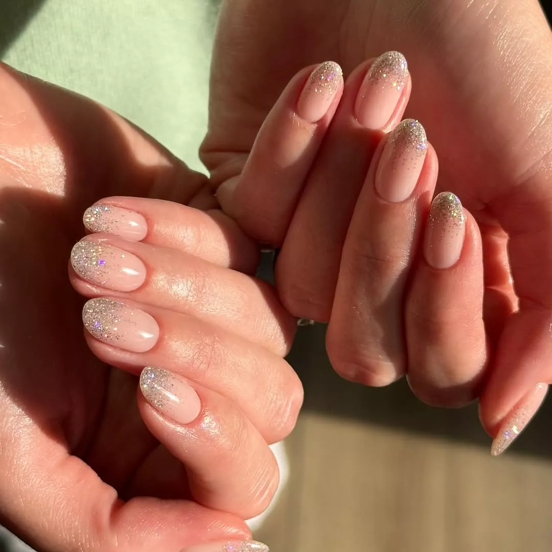 Subtle Shimmer New Years Eve Nails