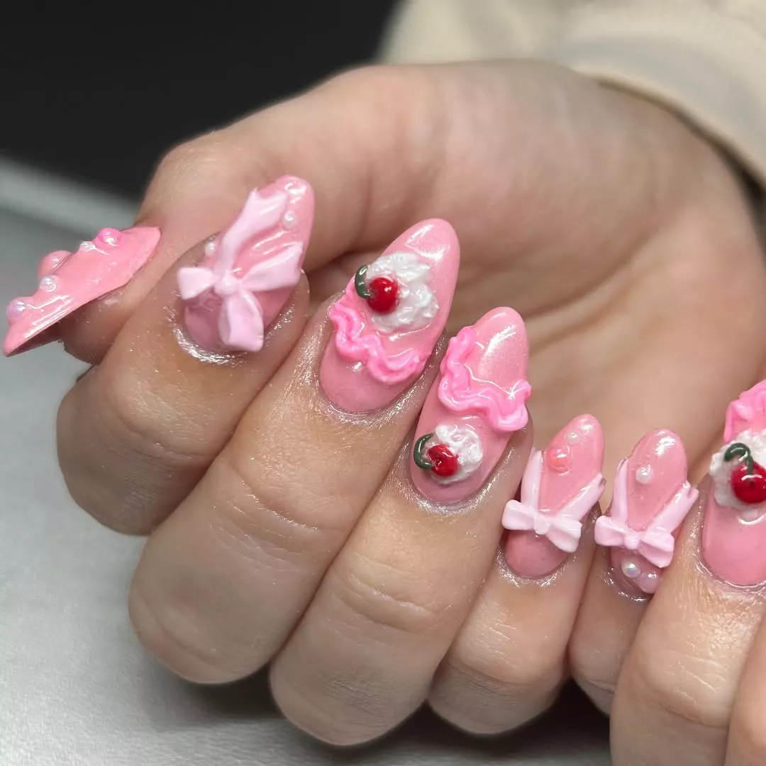 Birthday Bows Bow Nails