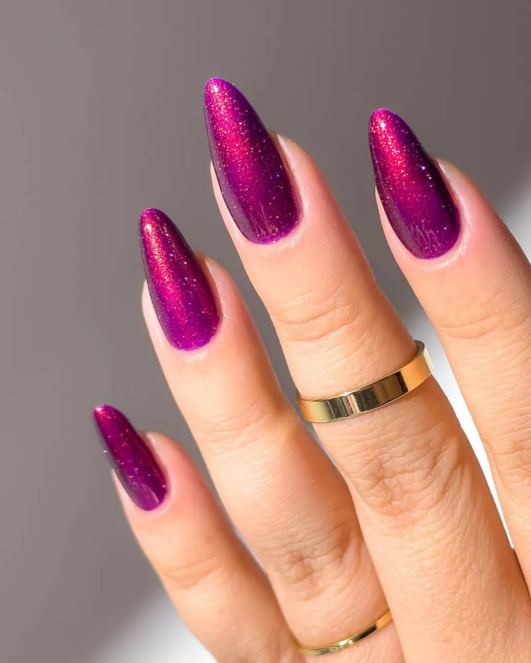 Sagittarius Nails Duo Chrome Purple