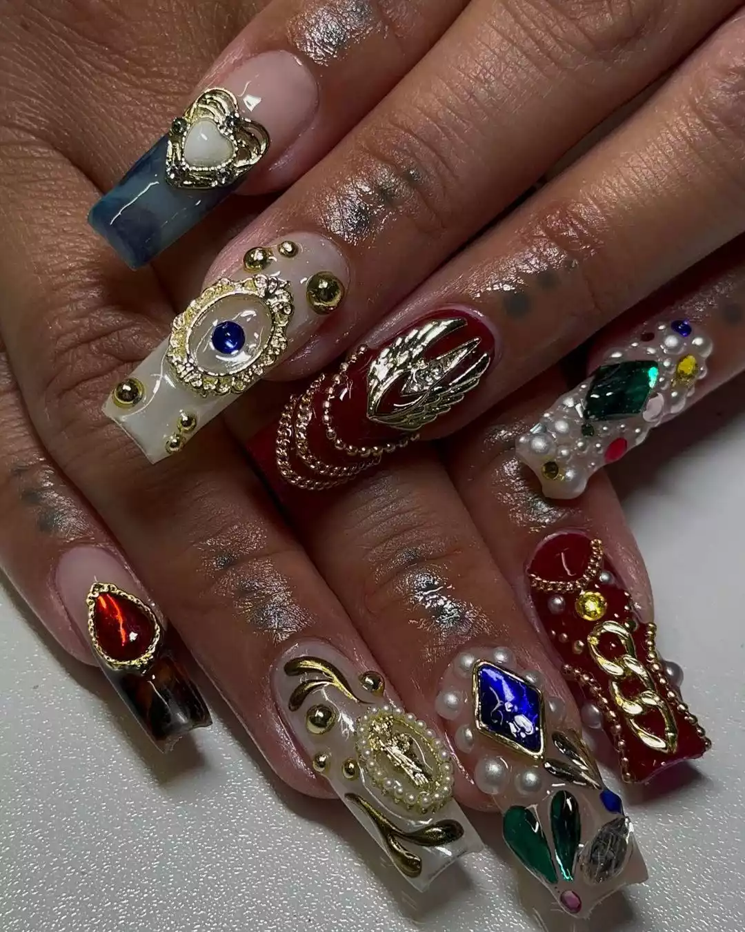 3d Nail Art We’re Still Bejeweled