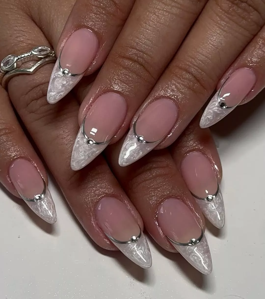 Pearly Tips New Years Eve Nails
