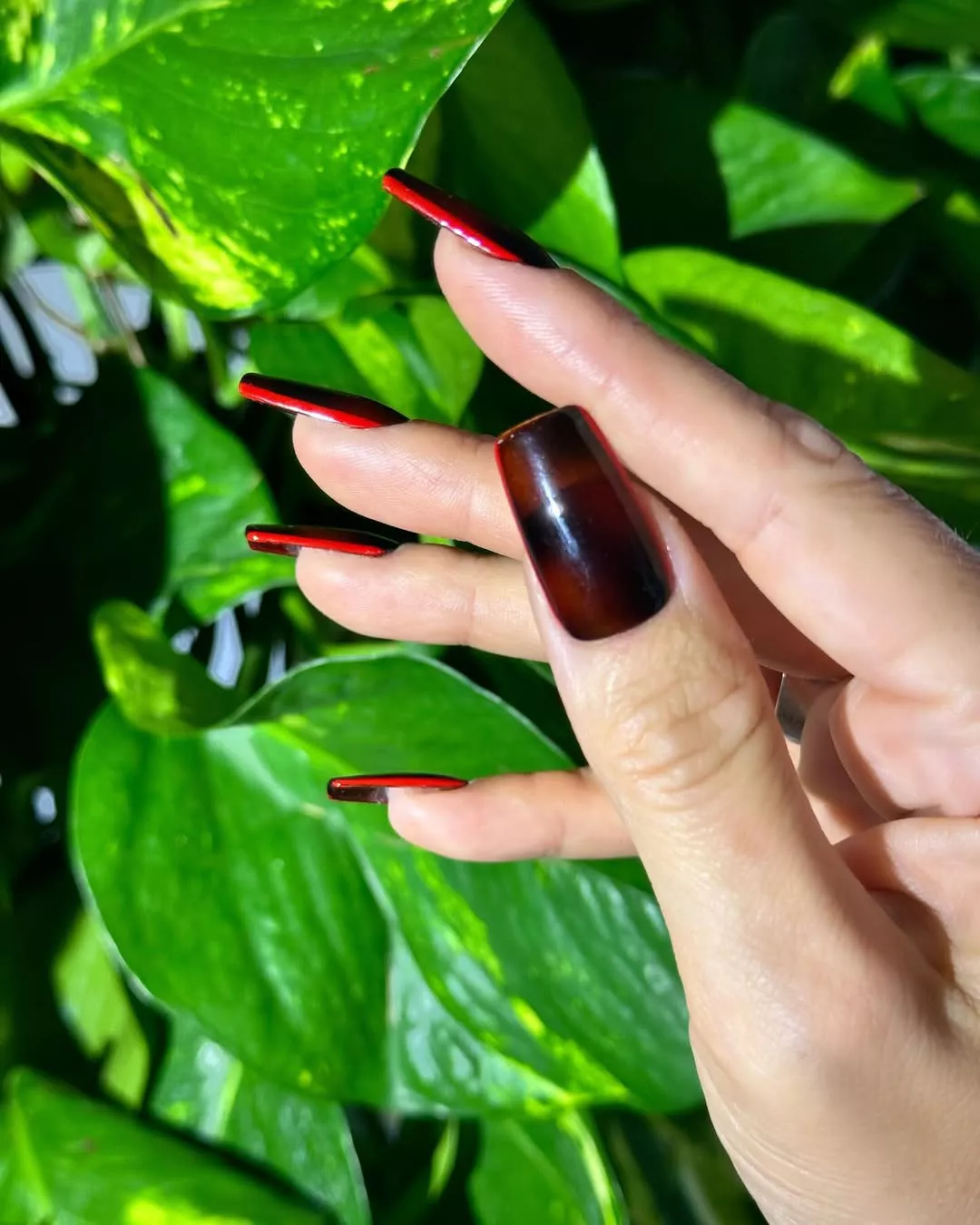 Nails with red edges