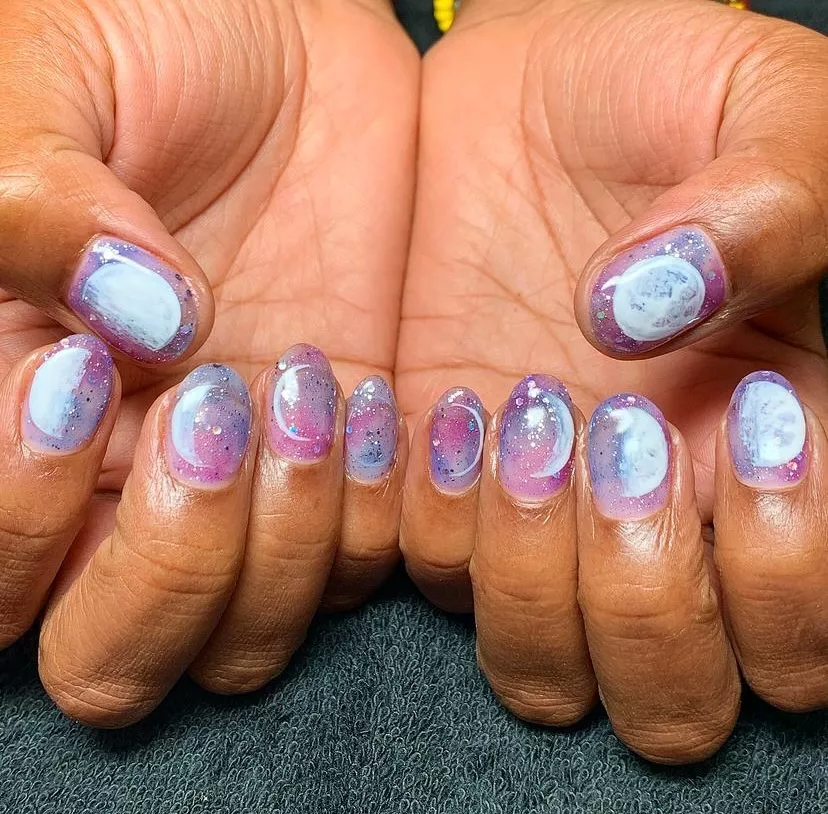 Cosmic Dreams Short Winter Nails