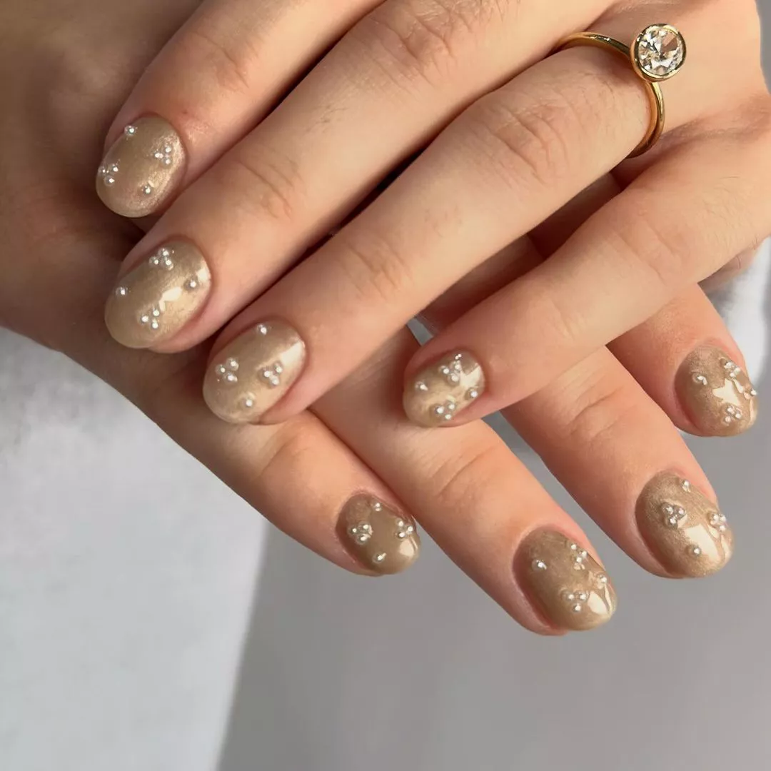 A pearly manicure for winter.