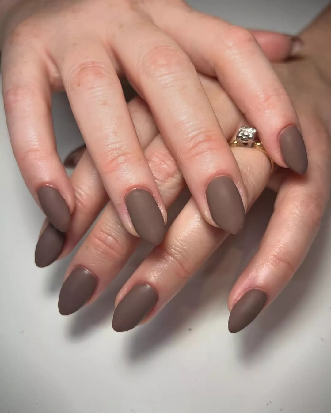 Brown matte nails