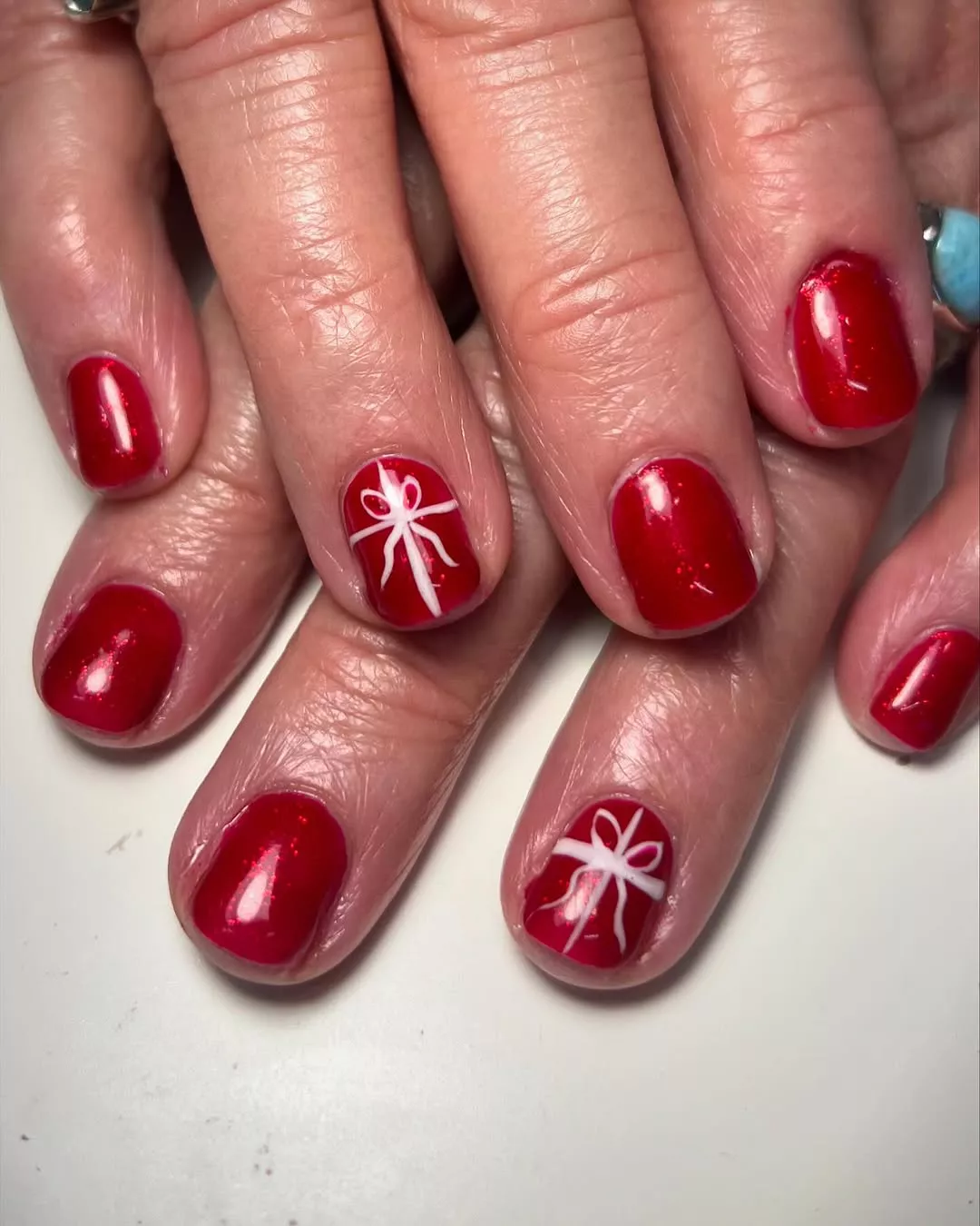 Red Bows Bow Nails