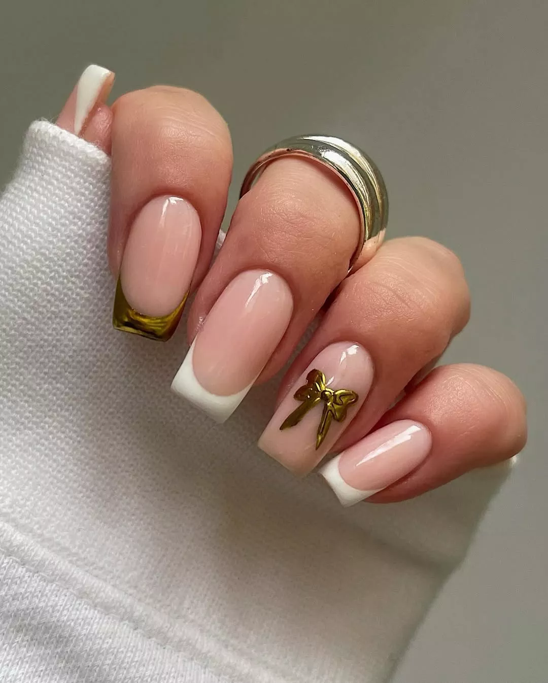 Coquette Champagne Nails
