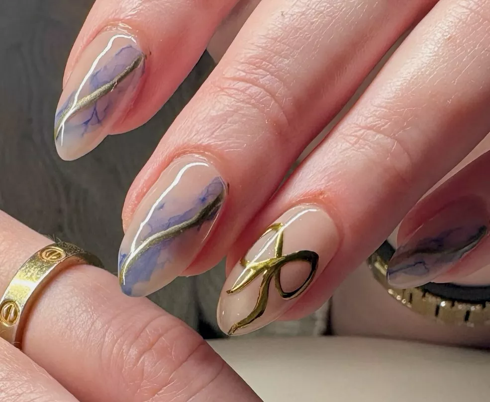 Lavender Haze Bow Nails