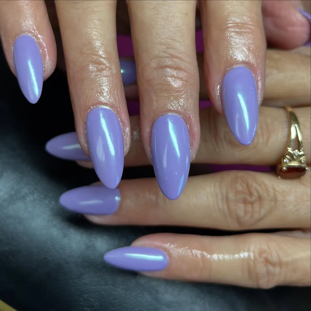 Periwinkle chrome nails
