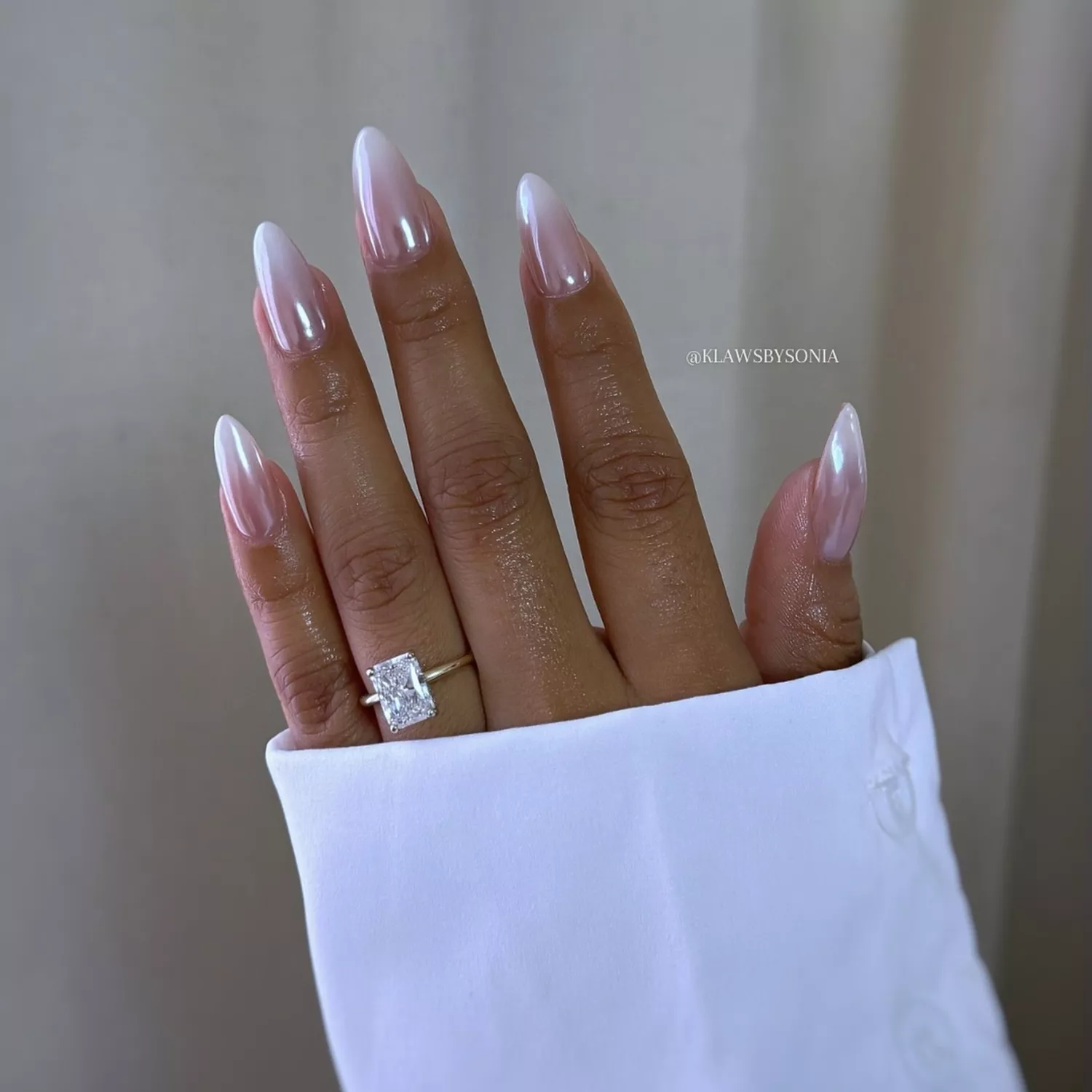 a touch of chrome White Ombre Nails