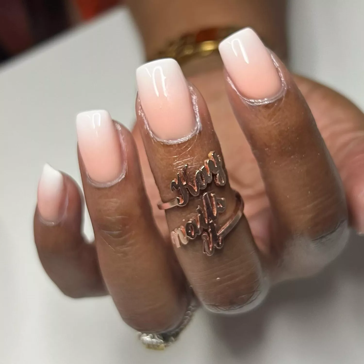 angelic white ombre nails