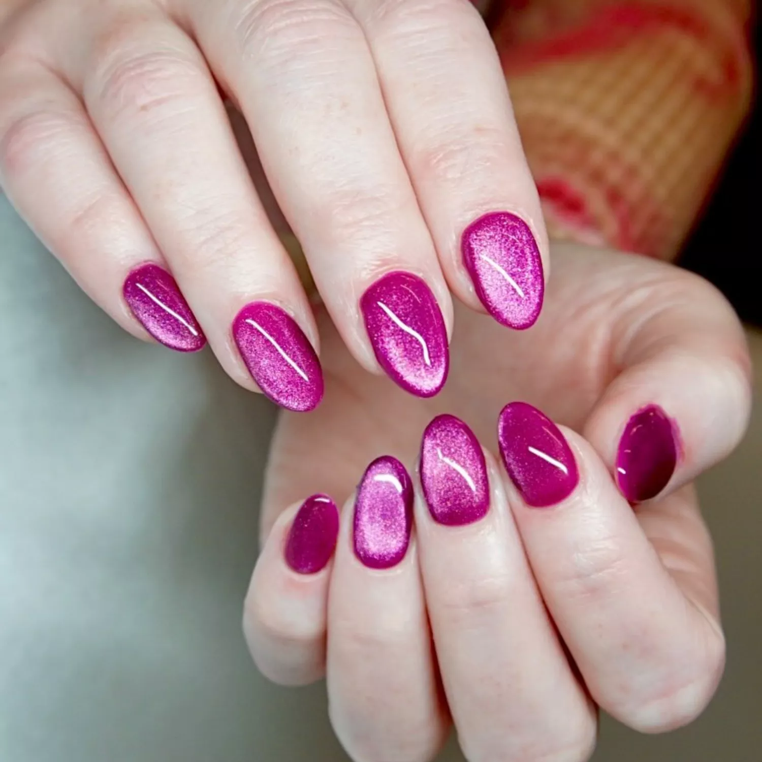 Magenta Velvet Nails - InStyle January Nails