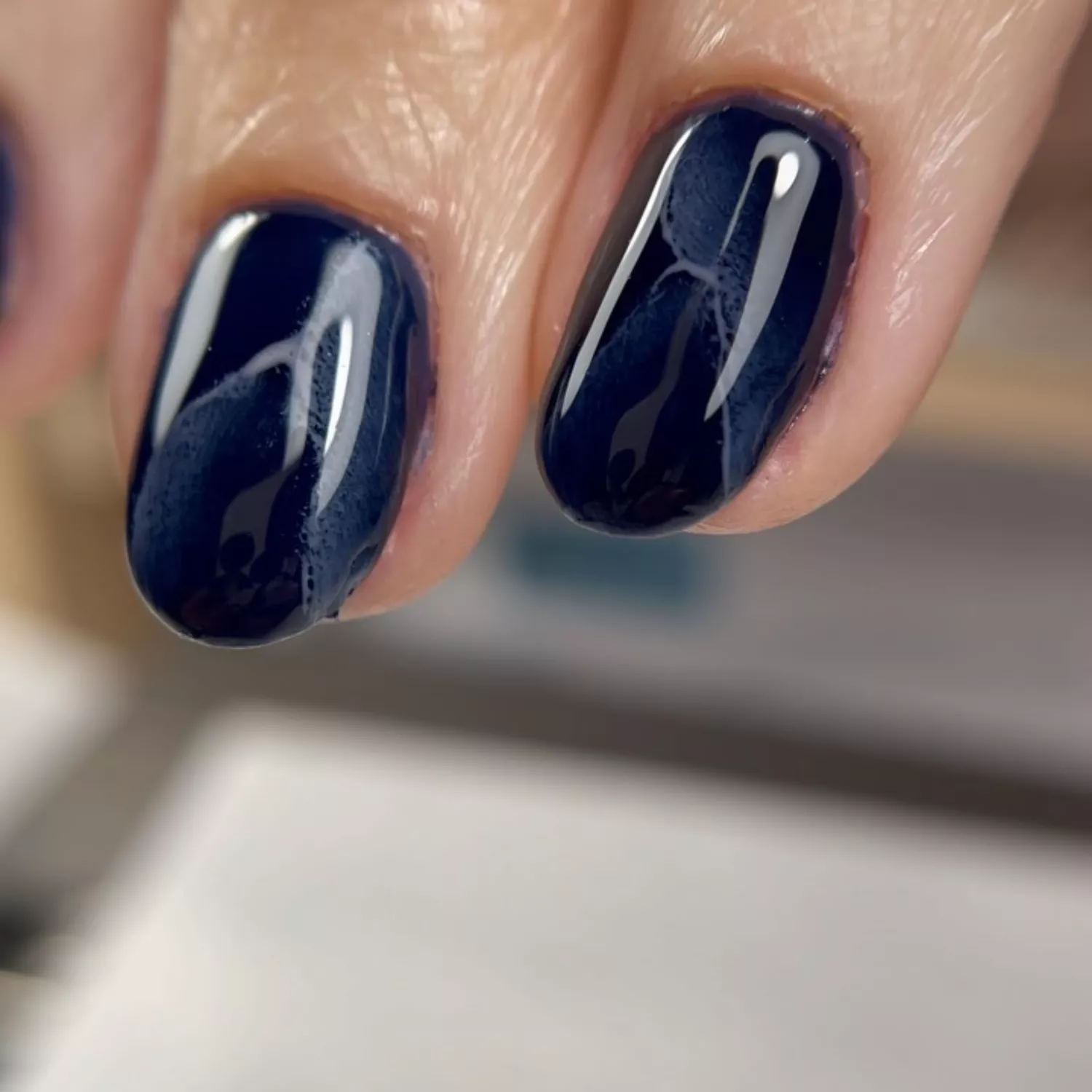 Midnight Blue Marble Nails - InStyle January Nails