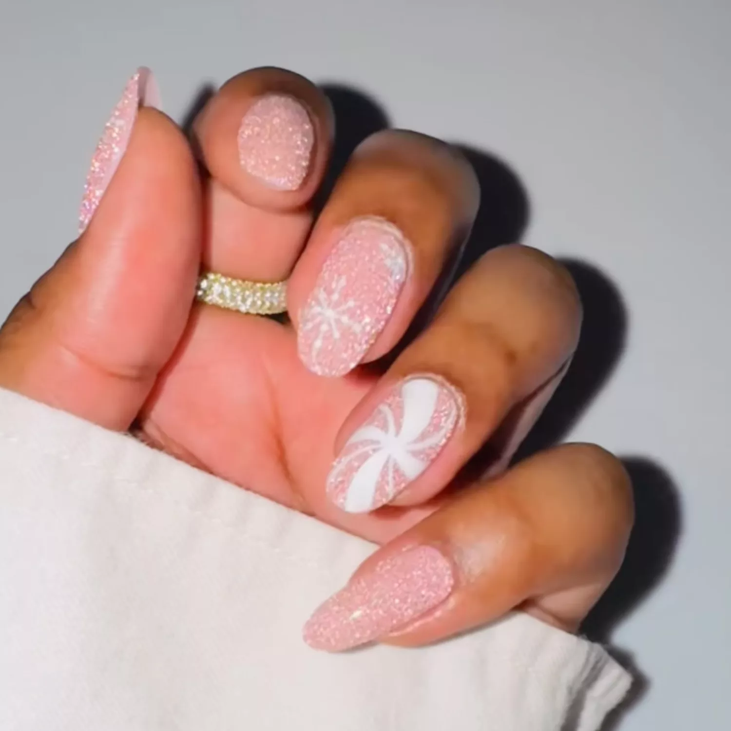 Neutral Snowflake Nails - InStyle December Nails 