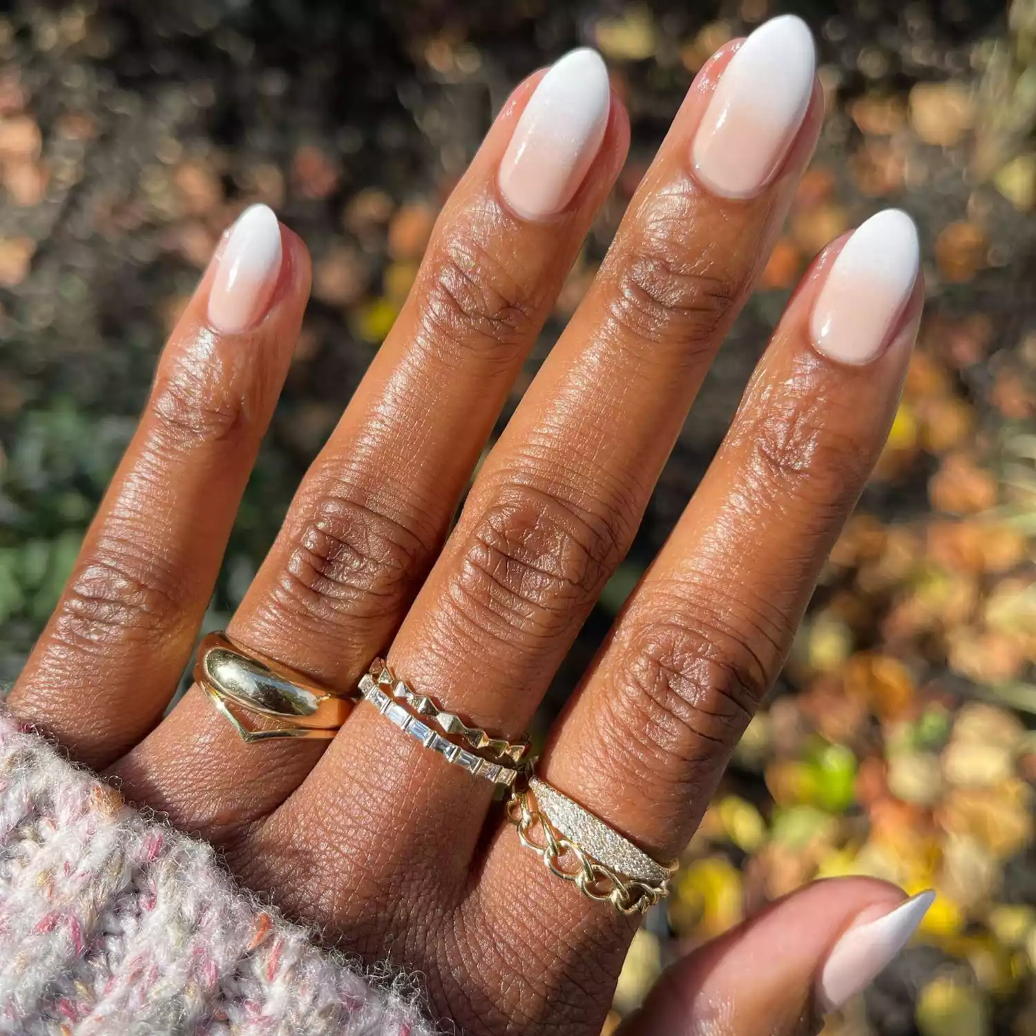 neutral dream White Ombre Nails