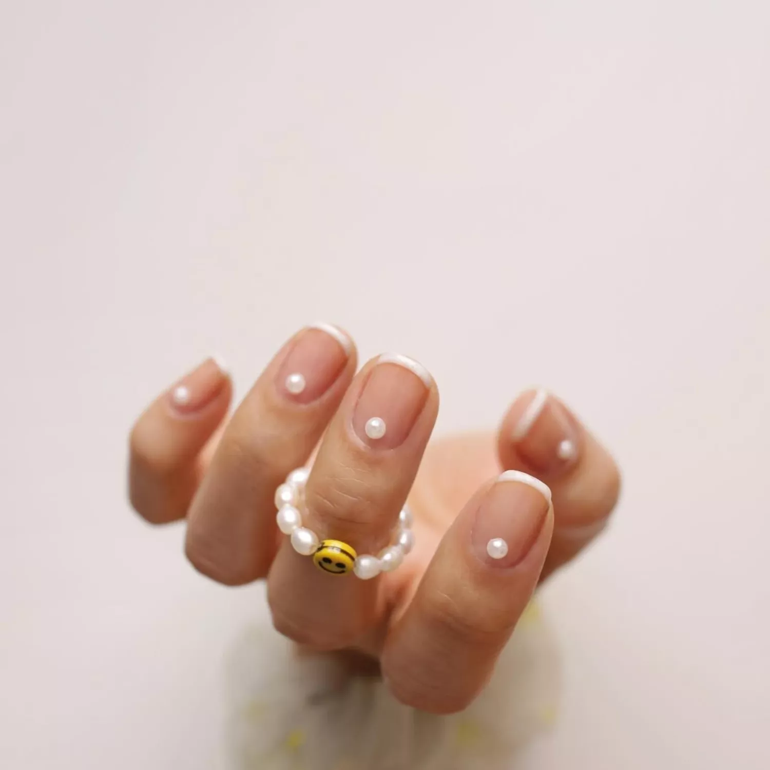 Pearly White Micro French Tips - InStyle January Nails