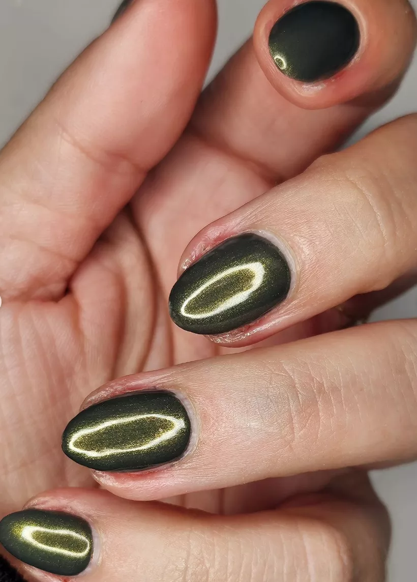 Olive Green Christmas Nails