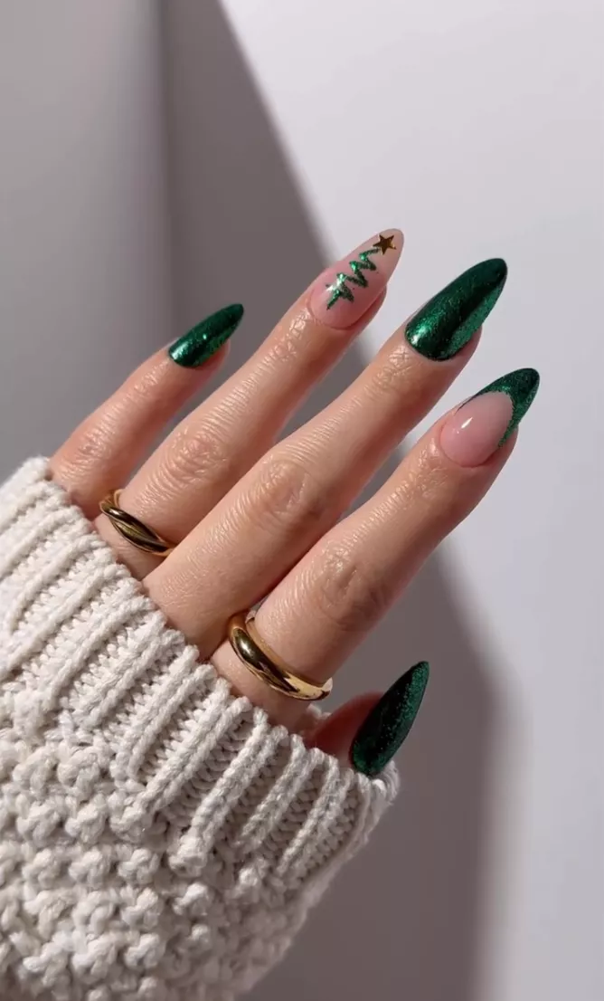 Tree Green Christmas Nails