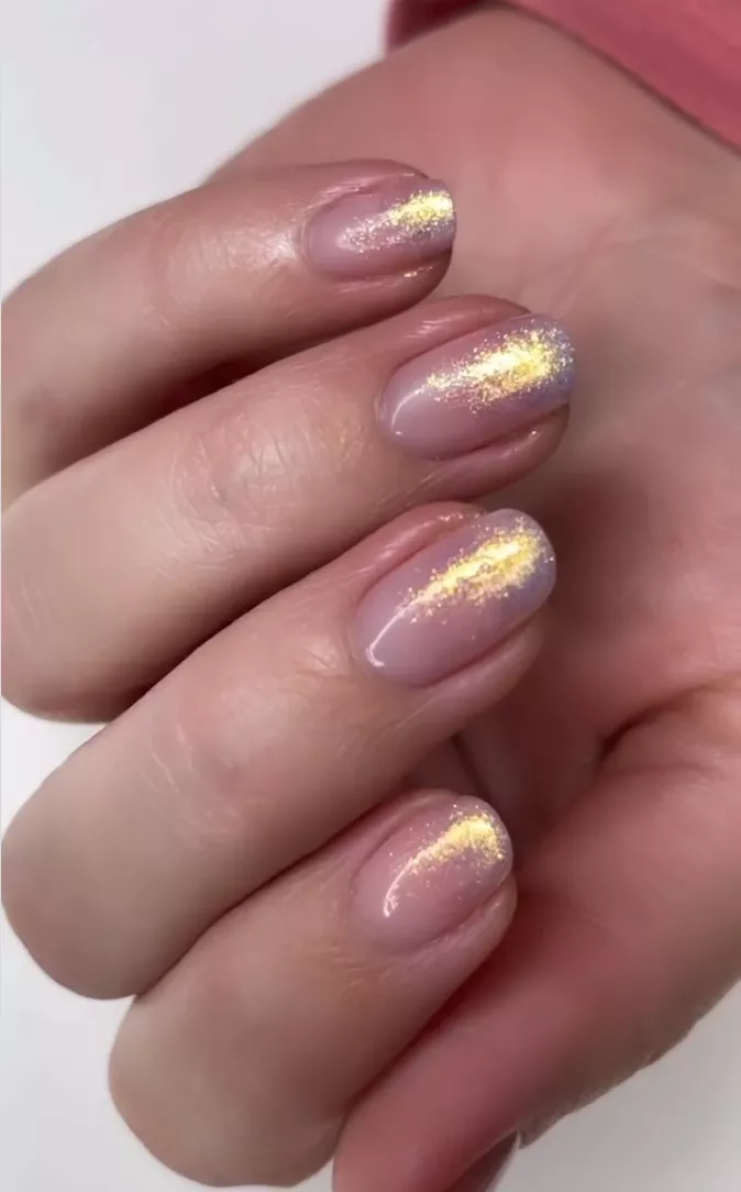 Subtle Ombre Champagne Nails
