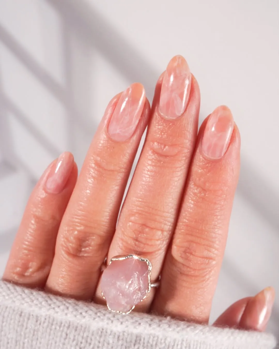 Rose Quartz Nails