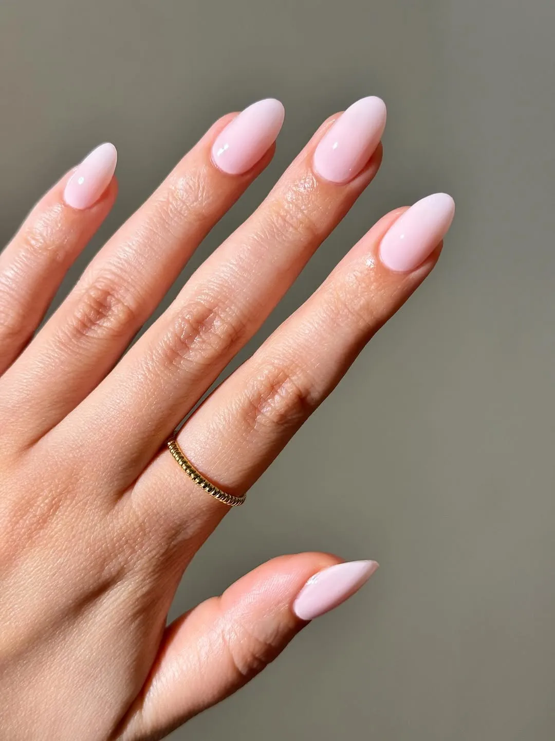 Milky light pink nails