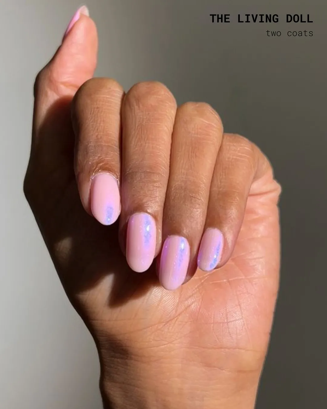 Light pink holographic nails