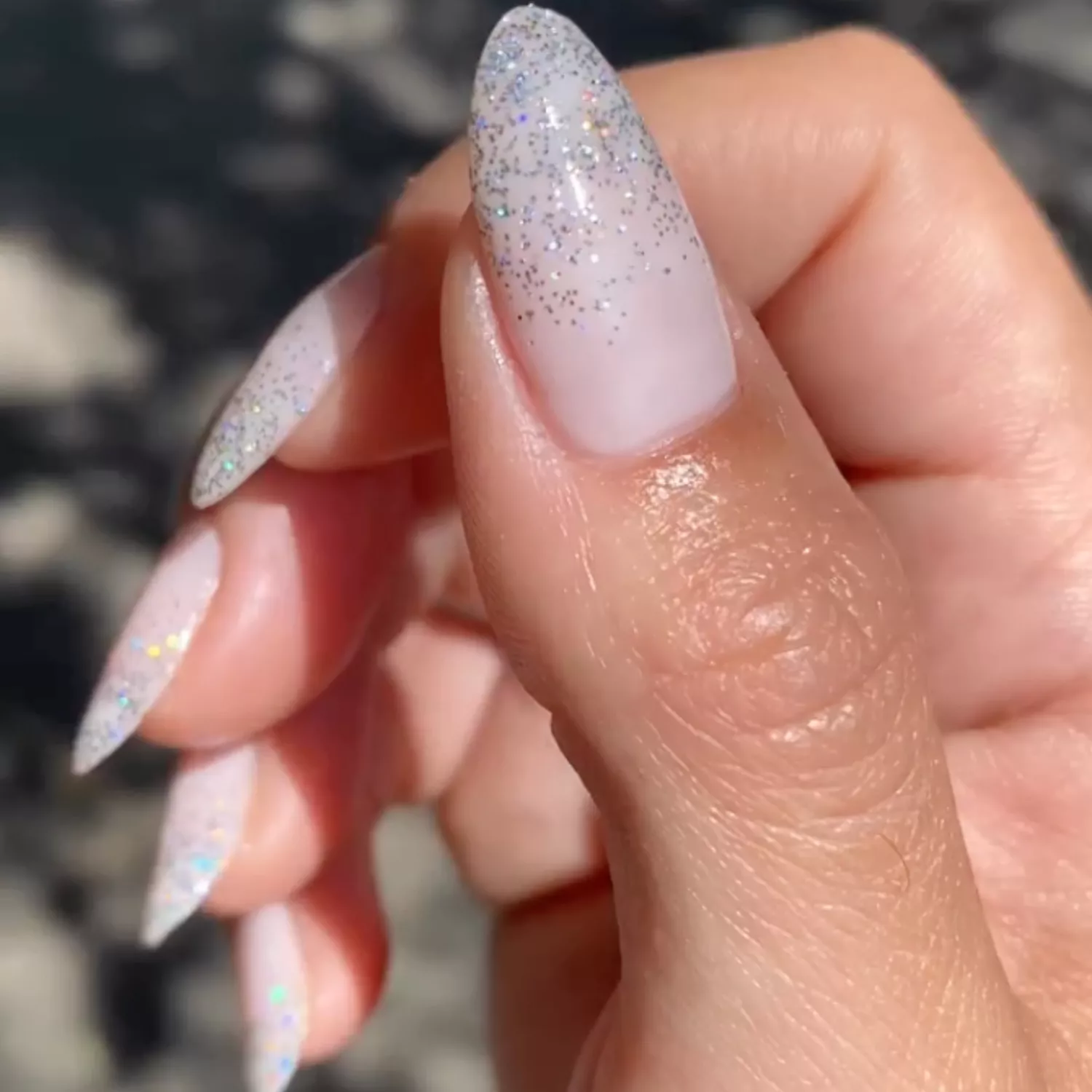 sparkly ombre White Ombre Nails