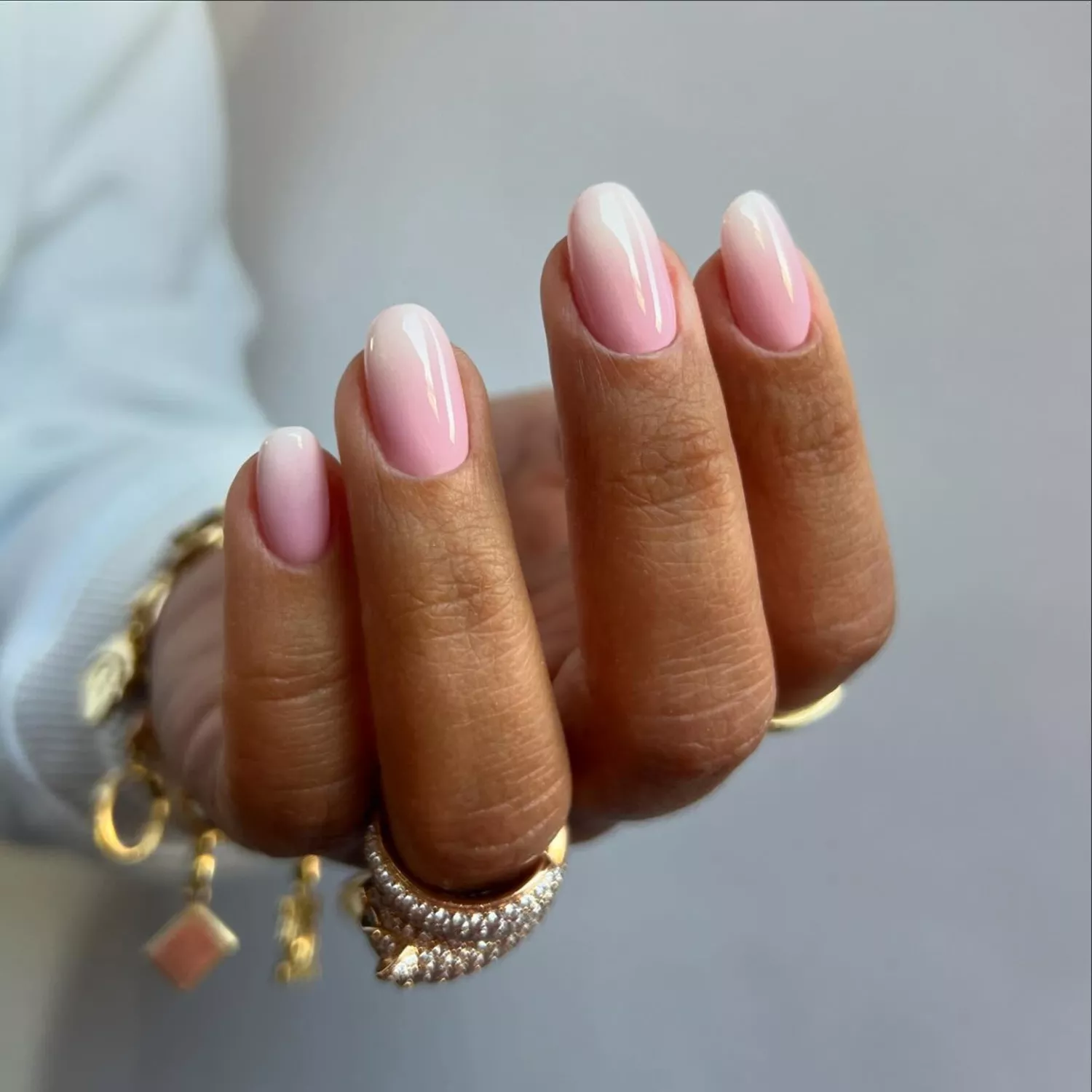 timeless White Ombre Nails