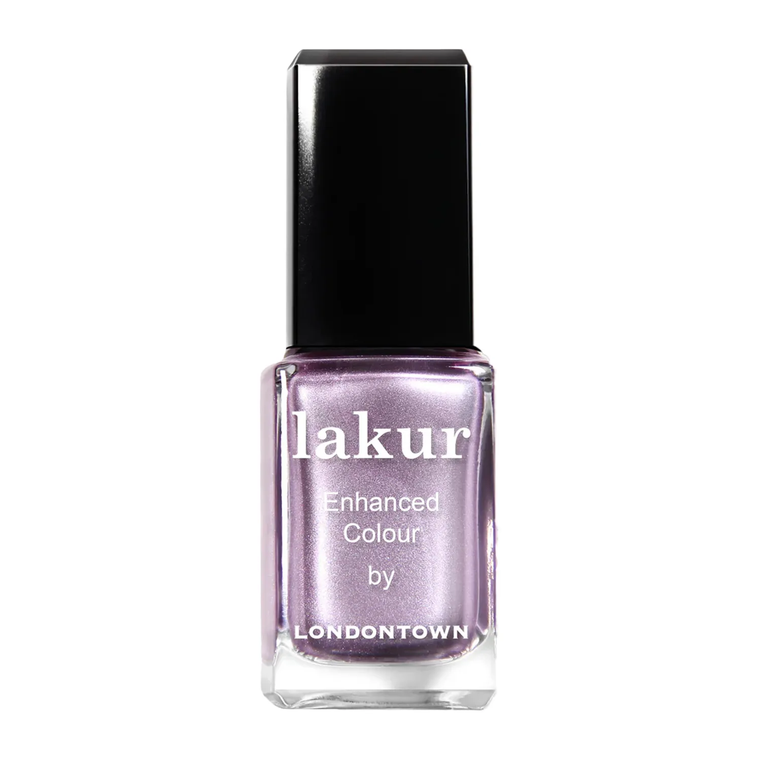 Lakur nail lacquer bottle with Enhanced Colour by Londontown text on the label