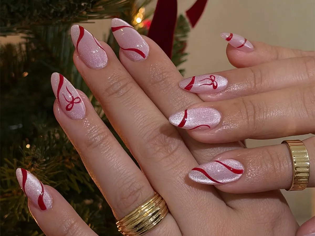 15 Glittering Tinsel Nails, From Ruby Red Chrome to Cascades of Silver Sparkle