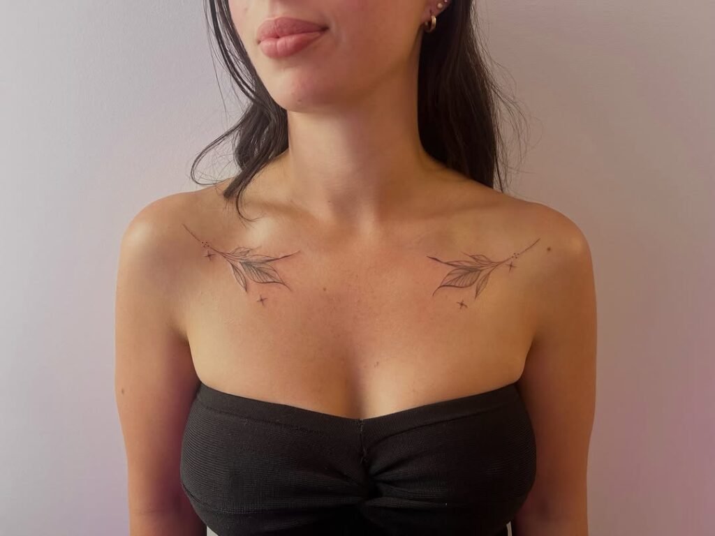 feminine tattoos twin flowers