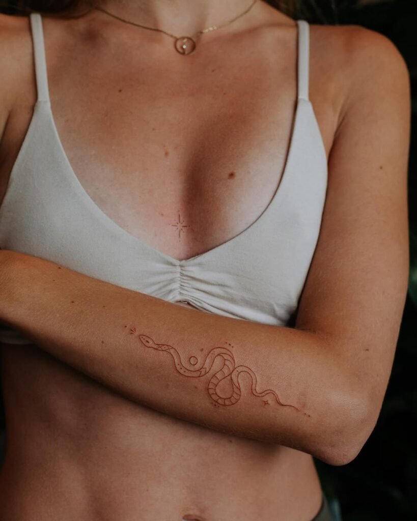 feminine tattoos for women simple snake island
