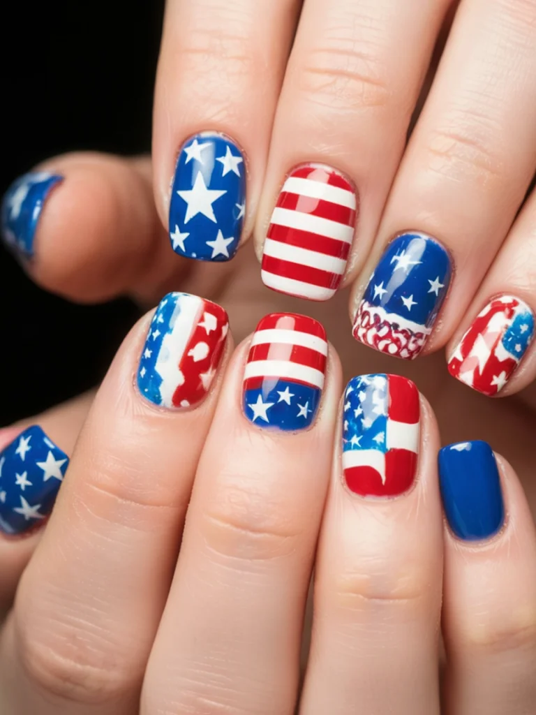 21 Unique Patriotic Nails 2025 With Red, Blue, Sparkle, Glitter, Matte Designs For 4th Of July