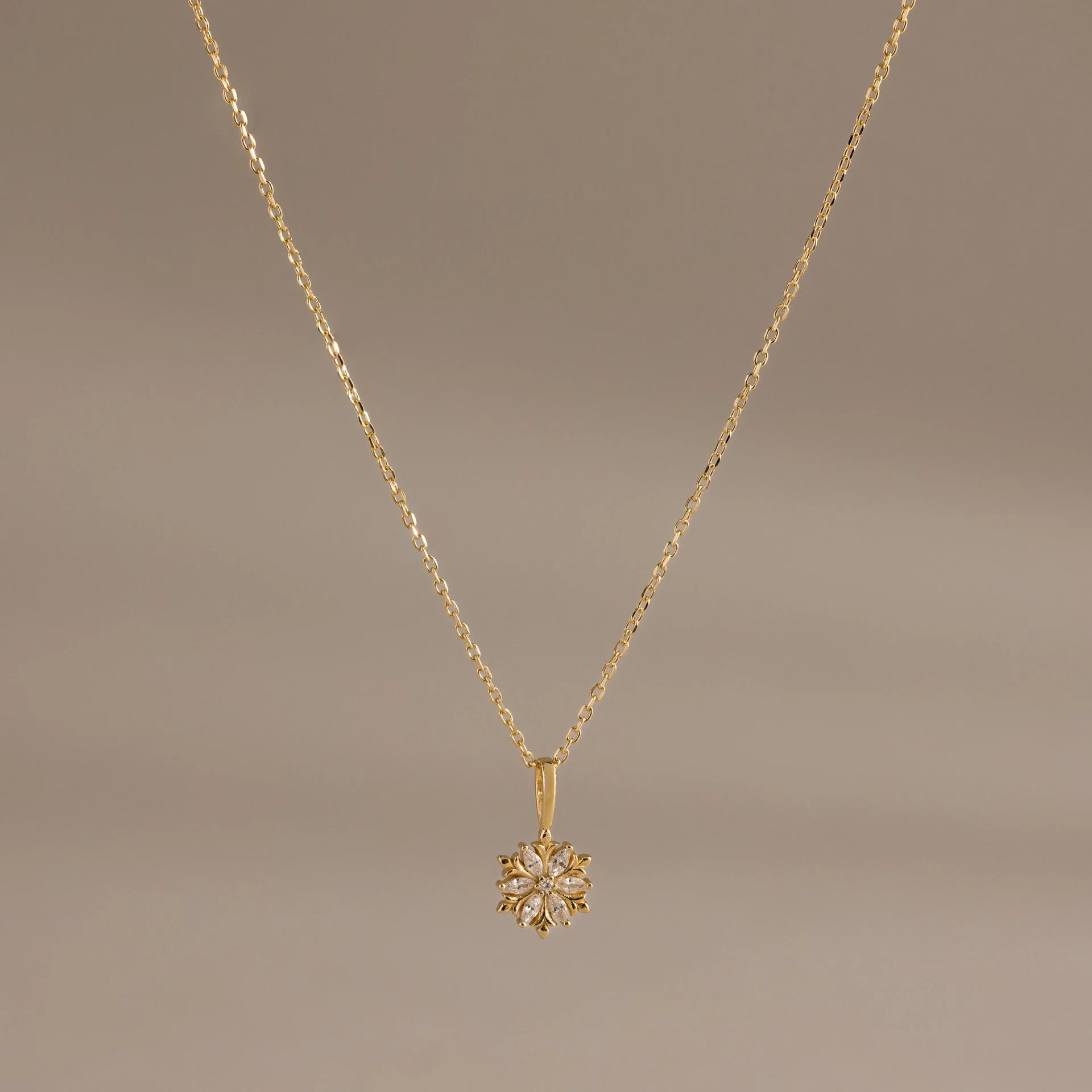 accessory Caitlyn Minimalist 18K Gold Diamond Poinsettia Charm Necklace Caitlyn Minimalist $36