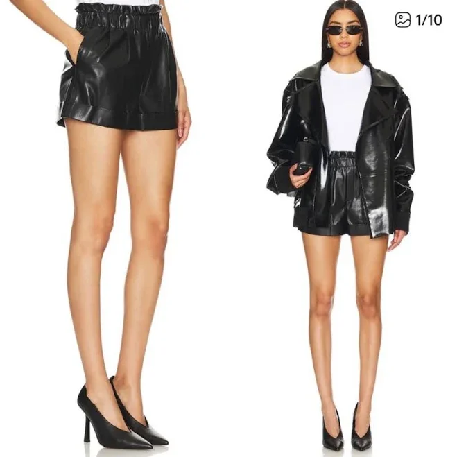 Alice + Olivia Women's Reagan Leather Shorts