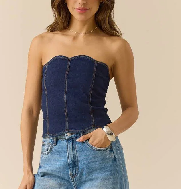 Altar'd State Francis Denim Tube Top