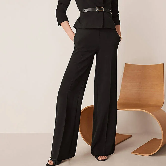 Ann Taylor Women's Wide-leg Fluid Crepe Pants