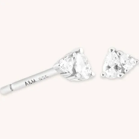 Astrid & Miyu Crystal Pear Stud Earrings Gold Valentines Day Gift For Her / For Him