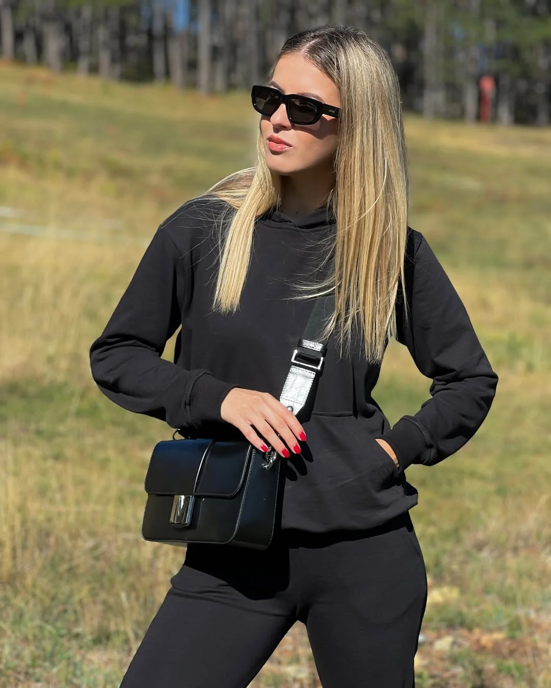 Black Hoodie And Matching Joggers Athleisure Set