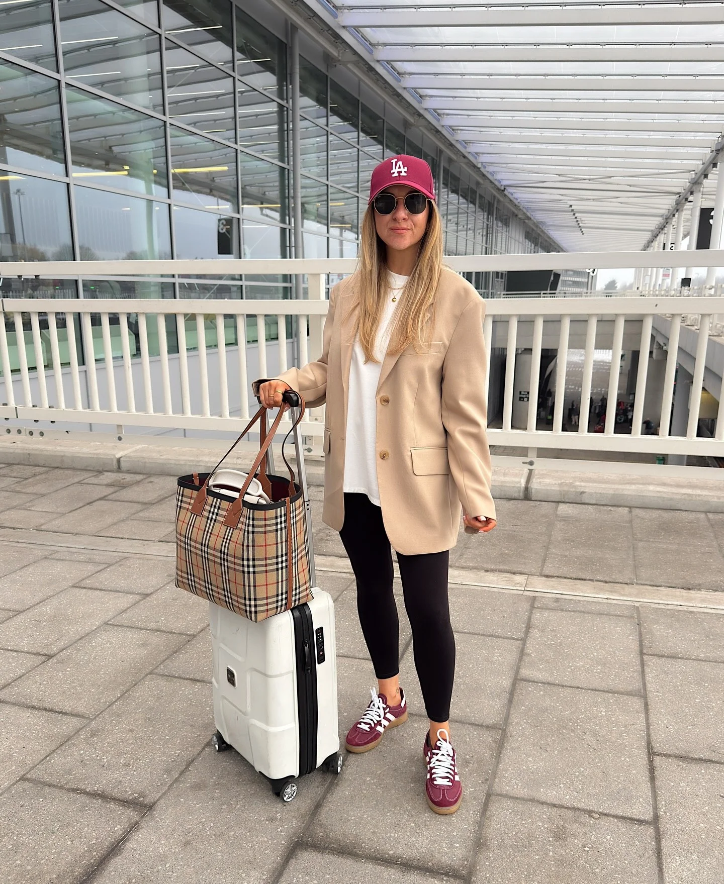 Blazer And Leggings Travel Style